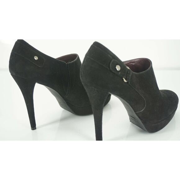 Stuart Weitzman Black Suede Coverall Heel Ankle booties SZ 9.5 N Narrow - Picture 7 of 10